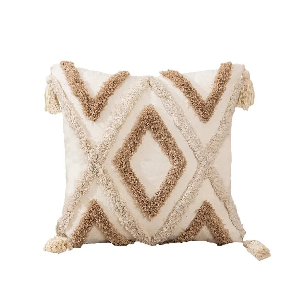 Multicolor Creative Soft Plush Tassel Throw Pillow Cover